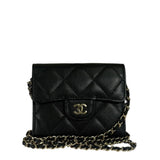 Chanel Black Caviar Quilted Card Holder 2019