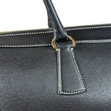 Salvatore Ferragamo Vintage Black Pebbled Leather Tote Bag