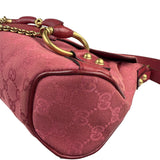 Gucci GG Vintage Pink Canvas Horsebit Shoulder Bag