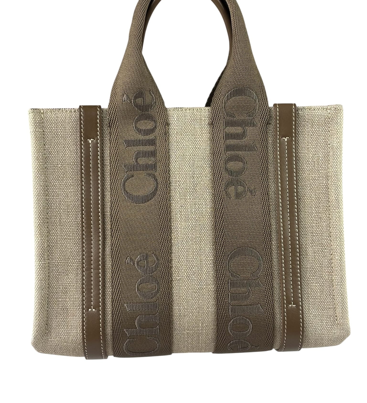 Chloé Small Woody Canvas 2Way Tote Khaki/Green