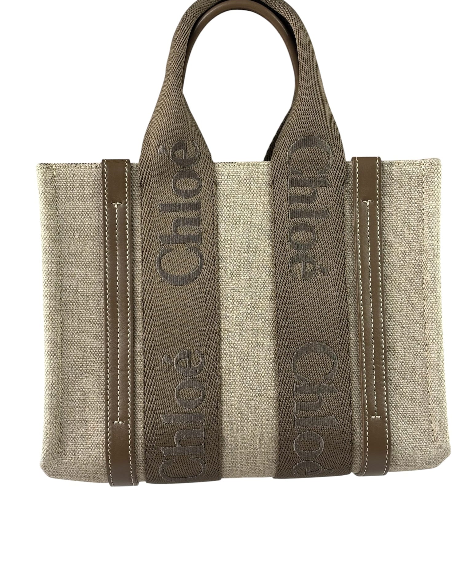 Chloé Small Woody Canvas 2Way Tote Khaki/Green