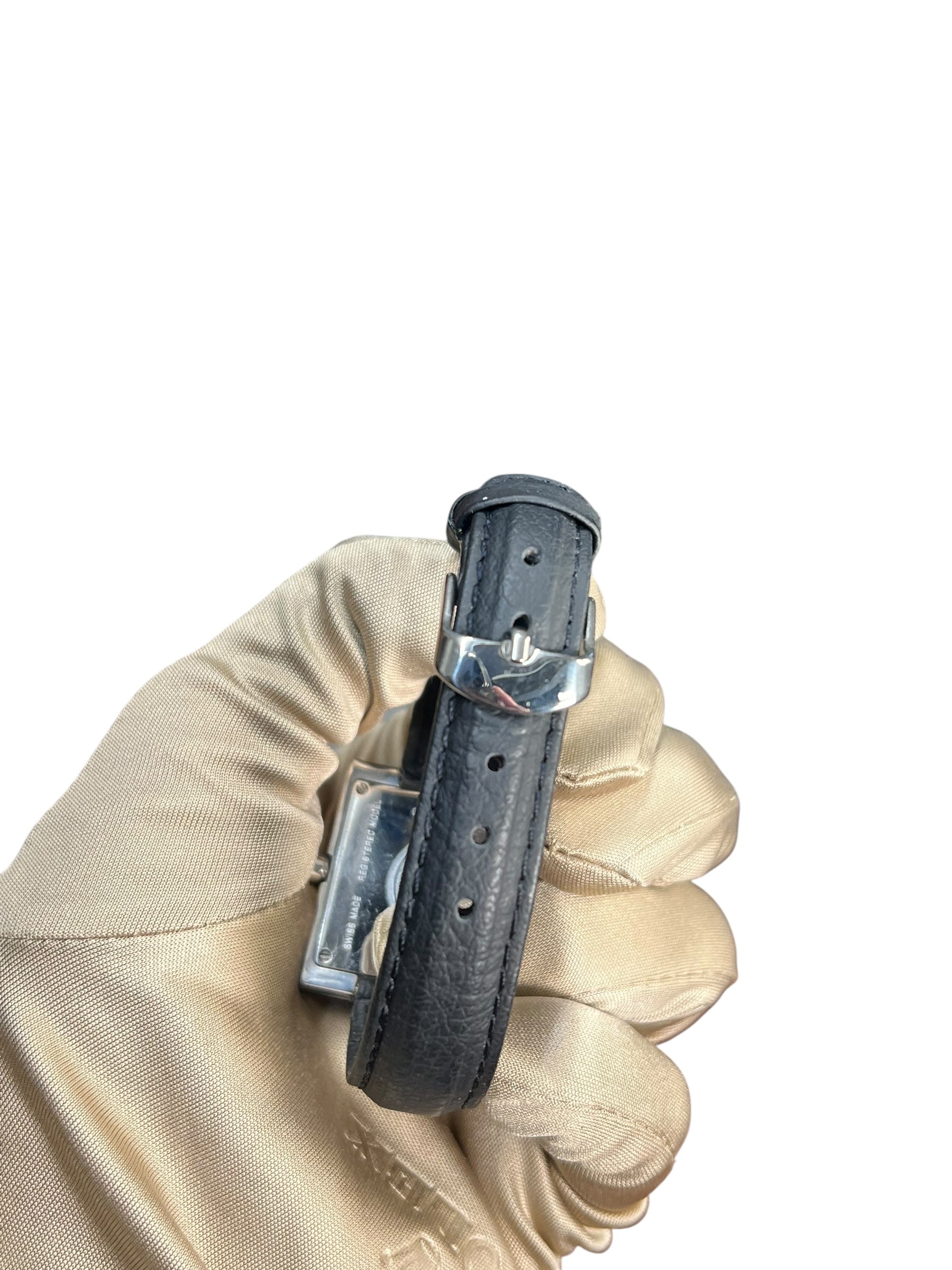 Fendi FF Black Dial Black Leather Strap