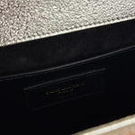 Saint Laurent Textured Metallic YSL Kate Clutch Bag
