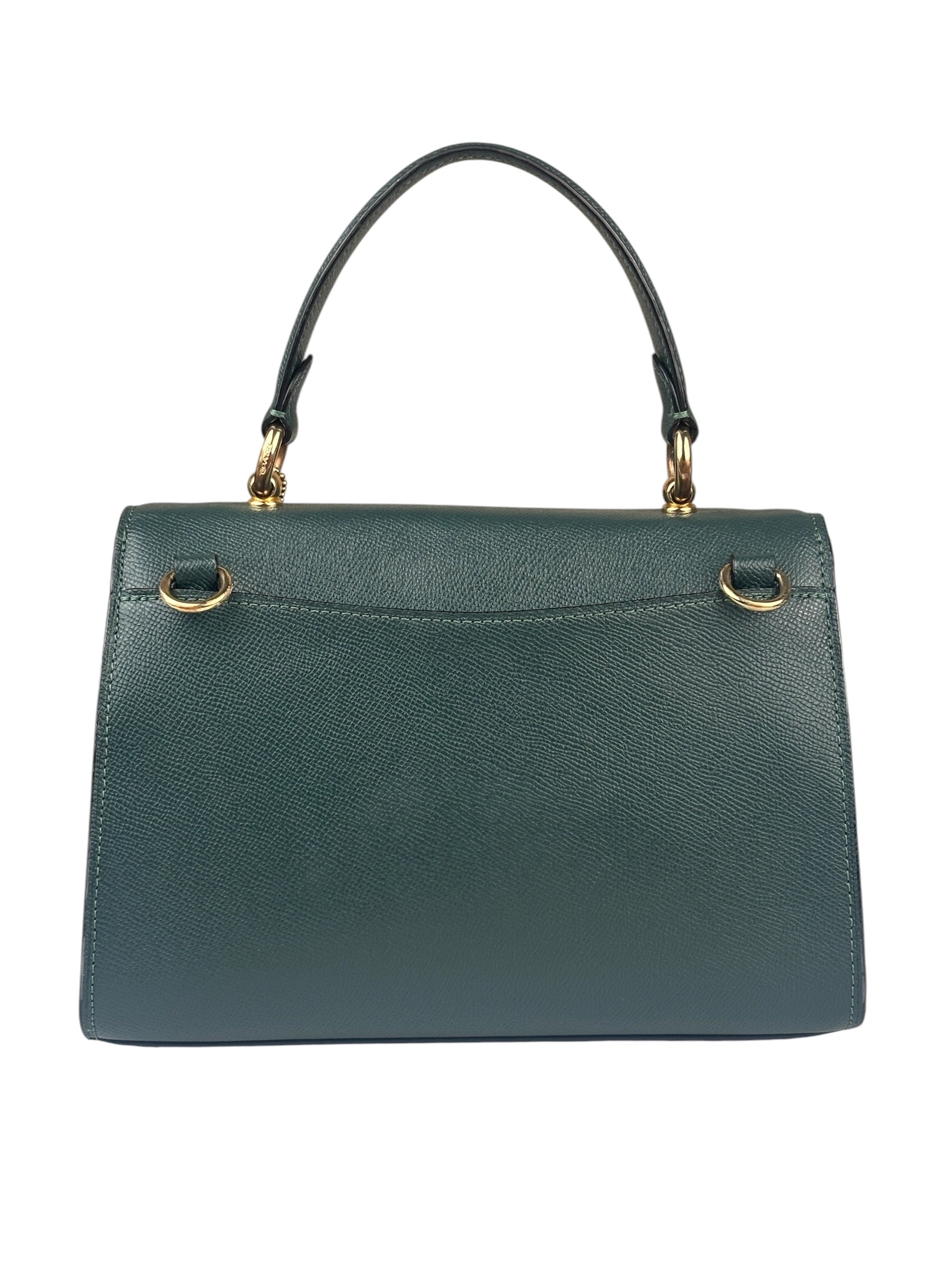 Coach Teal Crossgrain Leather Tilly Satchel 23 Two-Way Bag