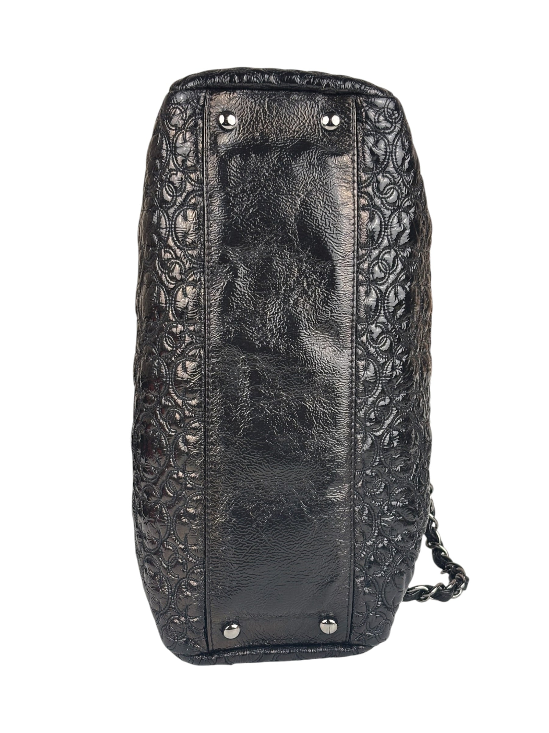 Chanel Black Leather Rock In Moscow Patent Chain Tote Bag 2008
