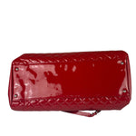 Chanel Red Patent Quilted Leather Large Just Mademoiselle Bowling Bag
