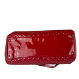 Chanel Red Patent Quilted Leather Large Just Mademoiselle Bowling Bag