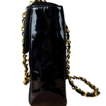 Chanel Black Patent Mademoiselle Single Flap Bag '95