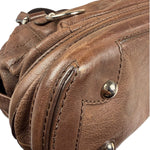 Chanel Brown Leather Essential Square Stitch Bowler Bag 2007