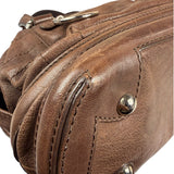 Chanel Brown Leather Essential Square Stitch Bowler Bag 2007