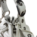 Balenciaga White Leather Le Cagole Bucket Shoulder Bag