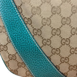 Gucci GG Vintage Canvas Turquoise Trim Hobo Bag