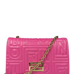 Fendi Roma Pink Leather Embossed Wallet on Chain