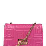 Fendi Roma Pink Leather Embossed Wallet on Chain