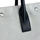 Saint Laurent Beige/Black Rive Gauche Canvas Tote Bag