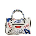 Balenciaga Mini White Graffiti Le City Bag