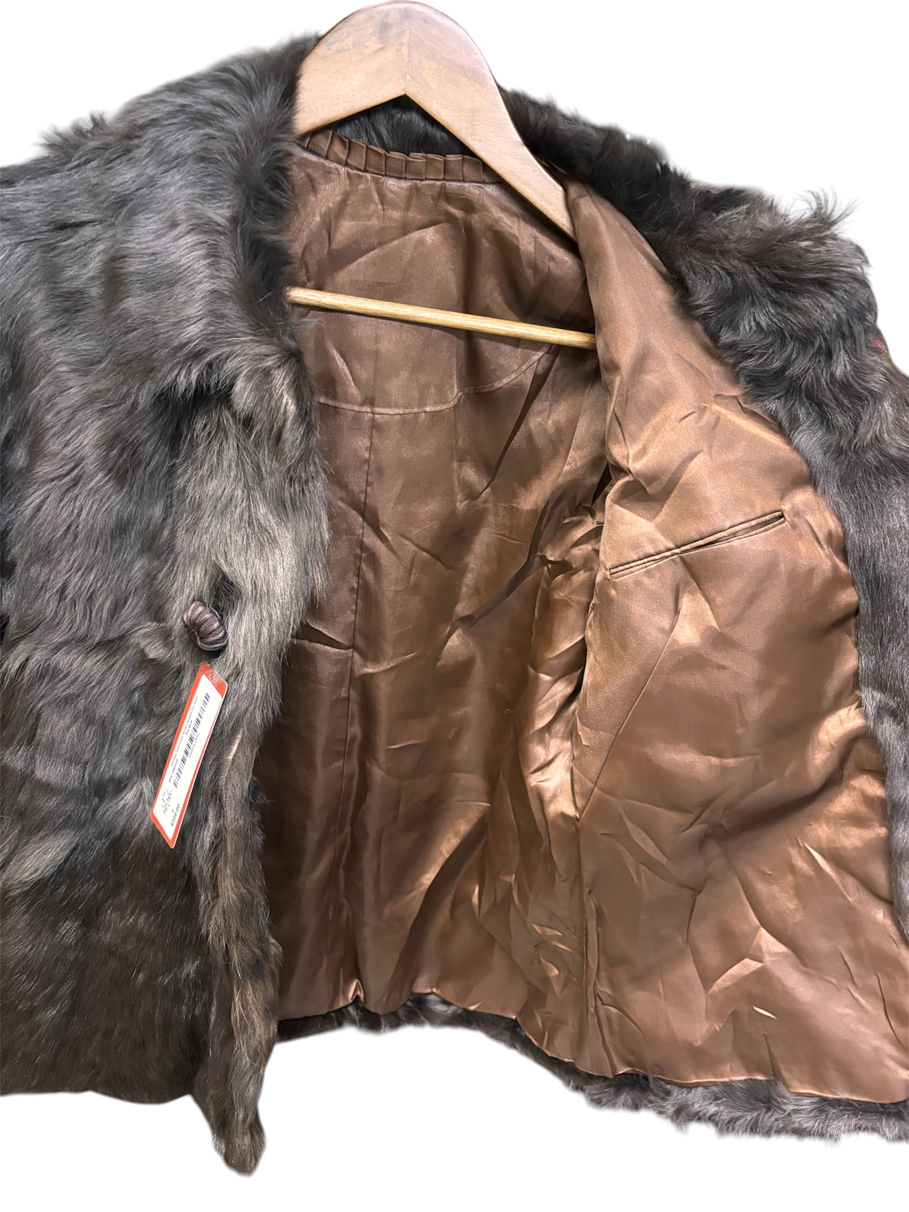 Vintage Chocolate Brown Rabbit Fur Coat