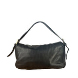 Fendi Vintage Black Leather Double Flap Baguette