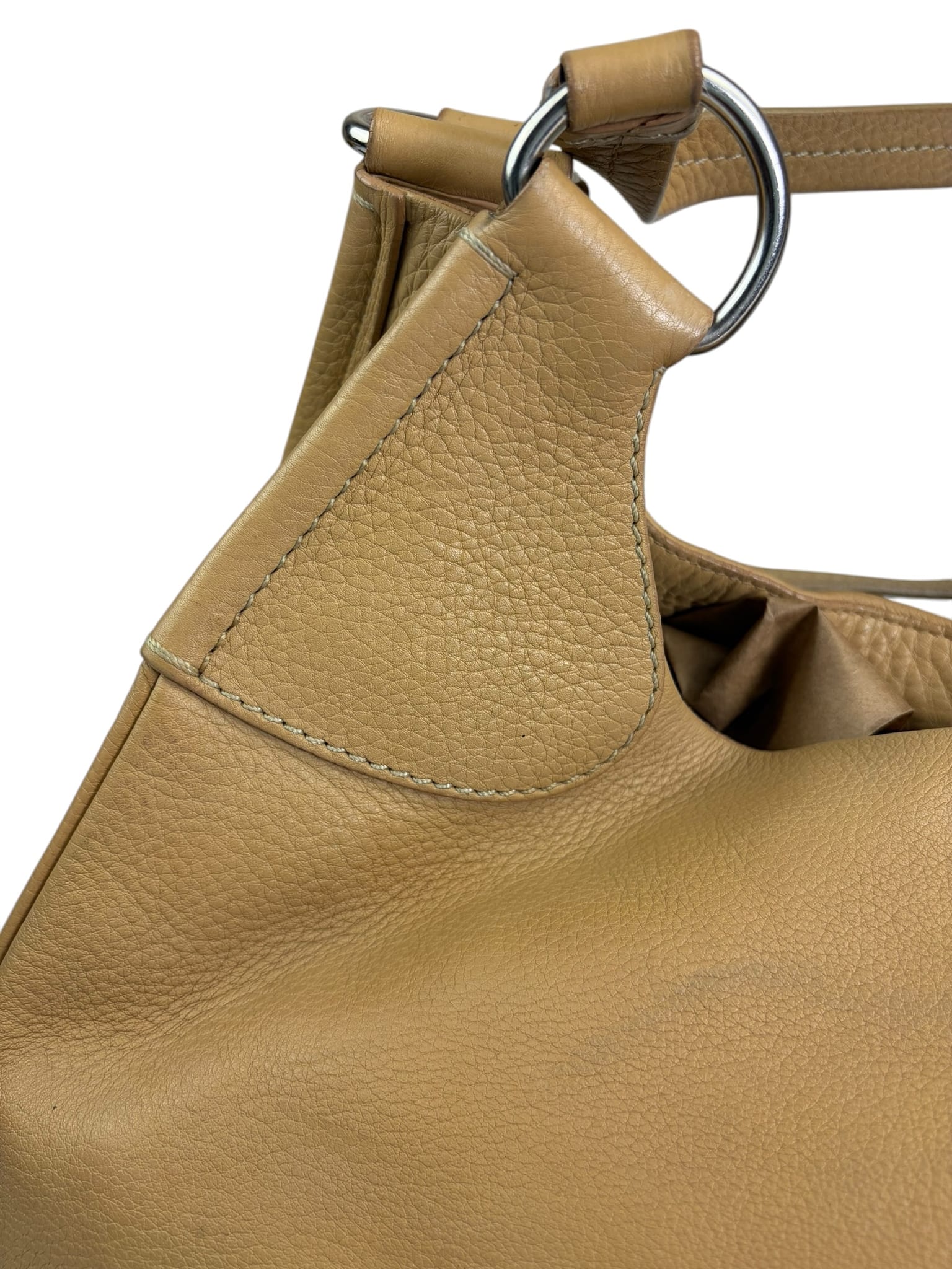 Prada Beige Leather Shoulder Bag