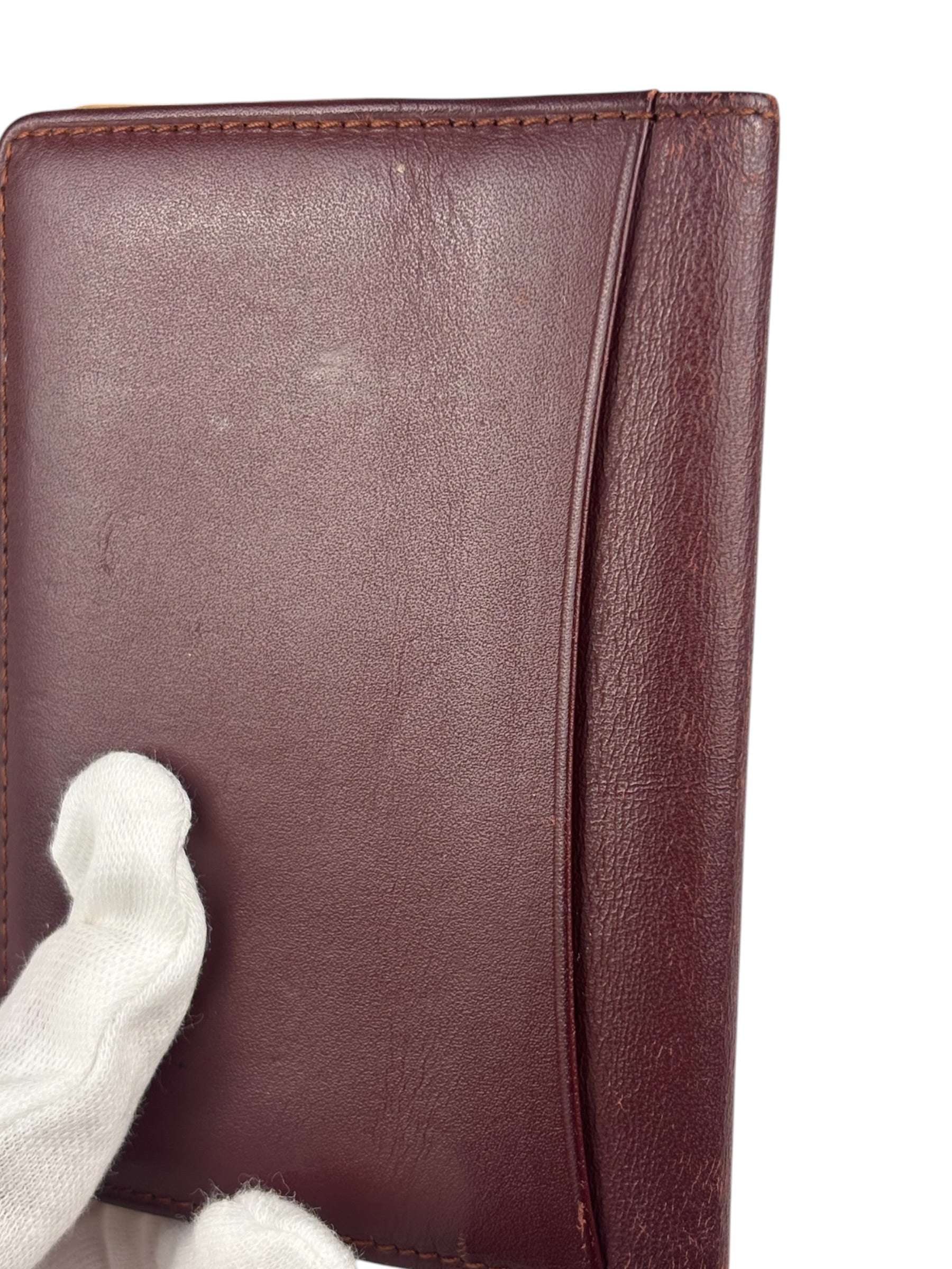 Cartier Vintage Burgundy Leather Wallet