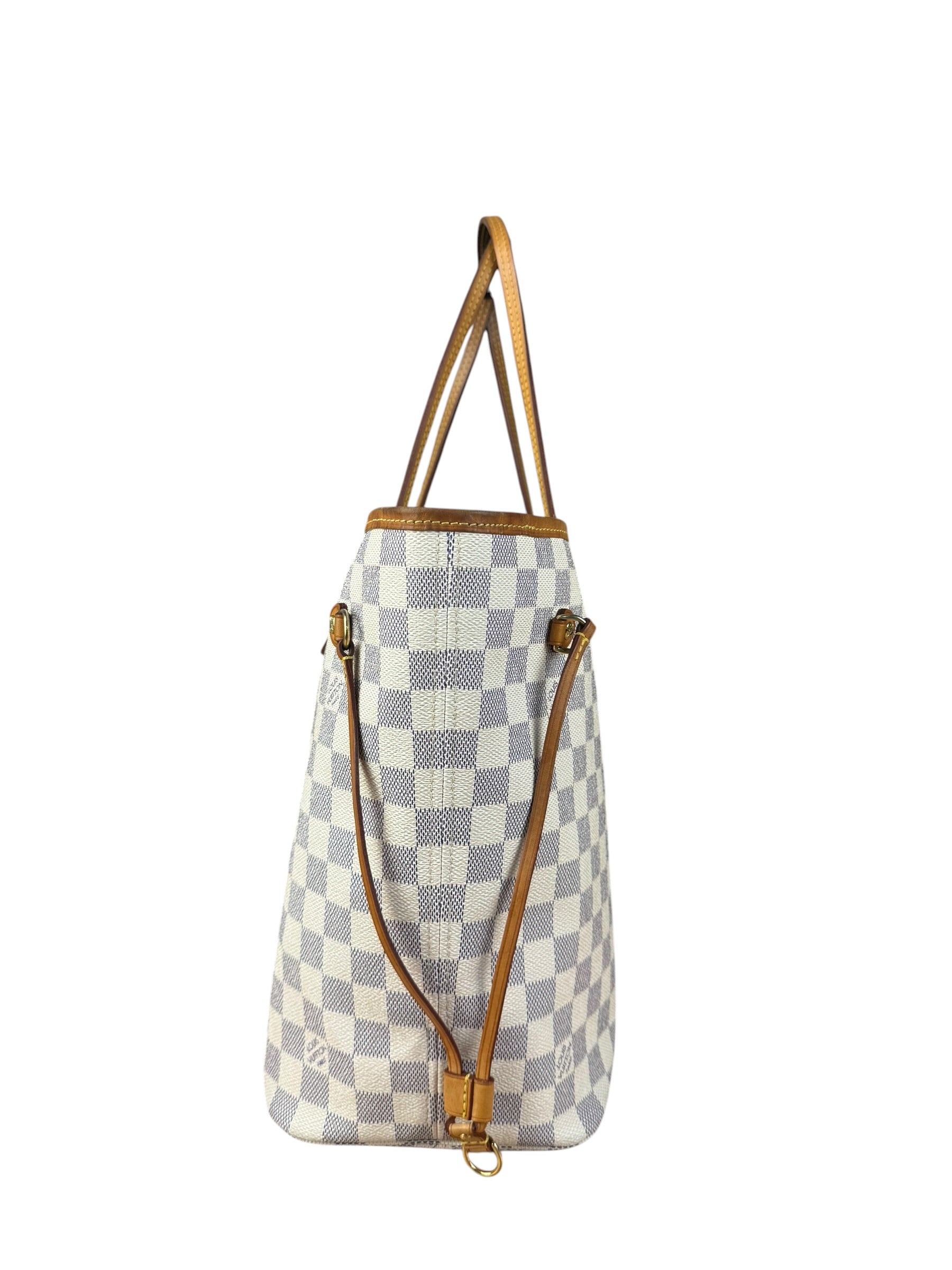 Louis Vuitton Damier Azur Neverfull MM w/ Pouch