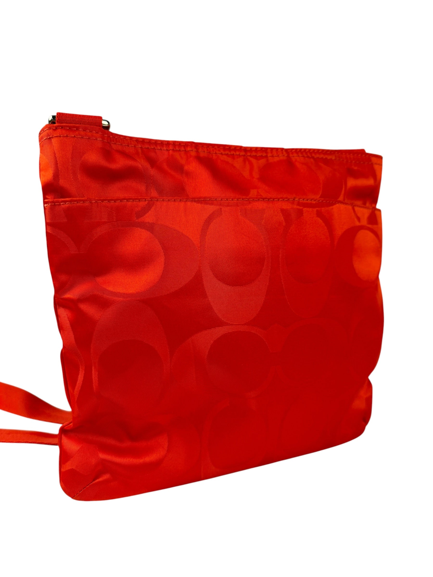 Coach Red/Orange Nylon Getaway Signature File Crossbody