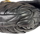 Miu Miu Black Leather Matelasse Shoulder Bag