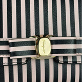 Salvatore Ferragamo Pink/Black Striped Crossbody Bag