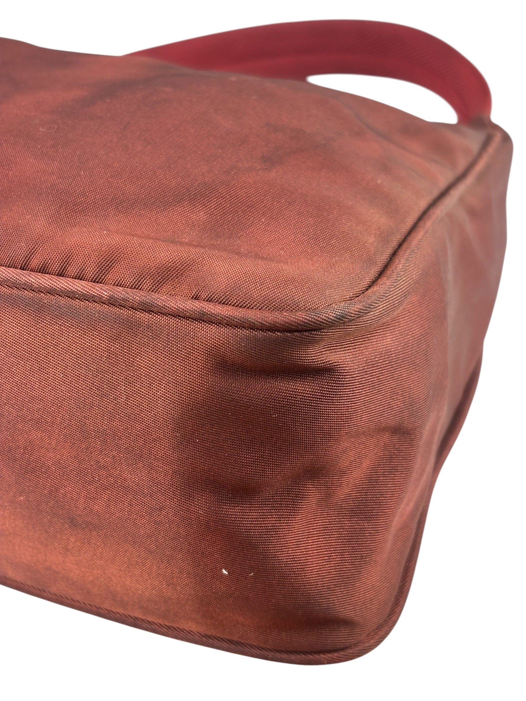 Prada Vintage Burgundy Nylon Pochette