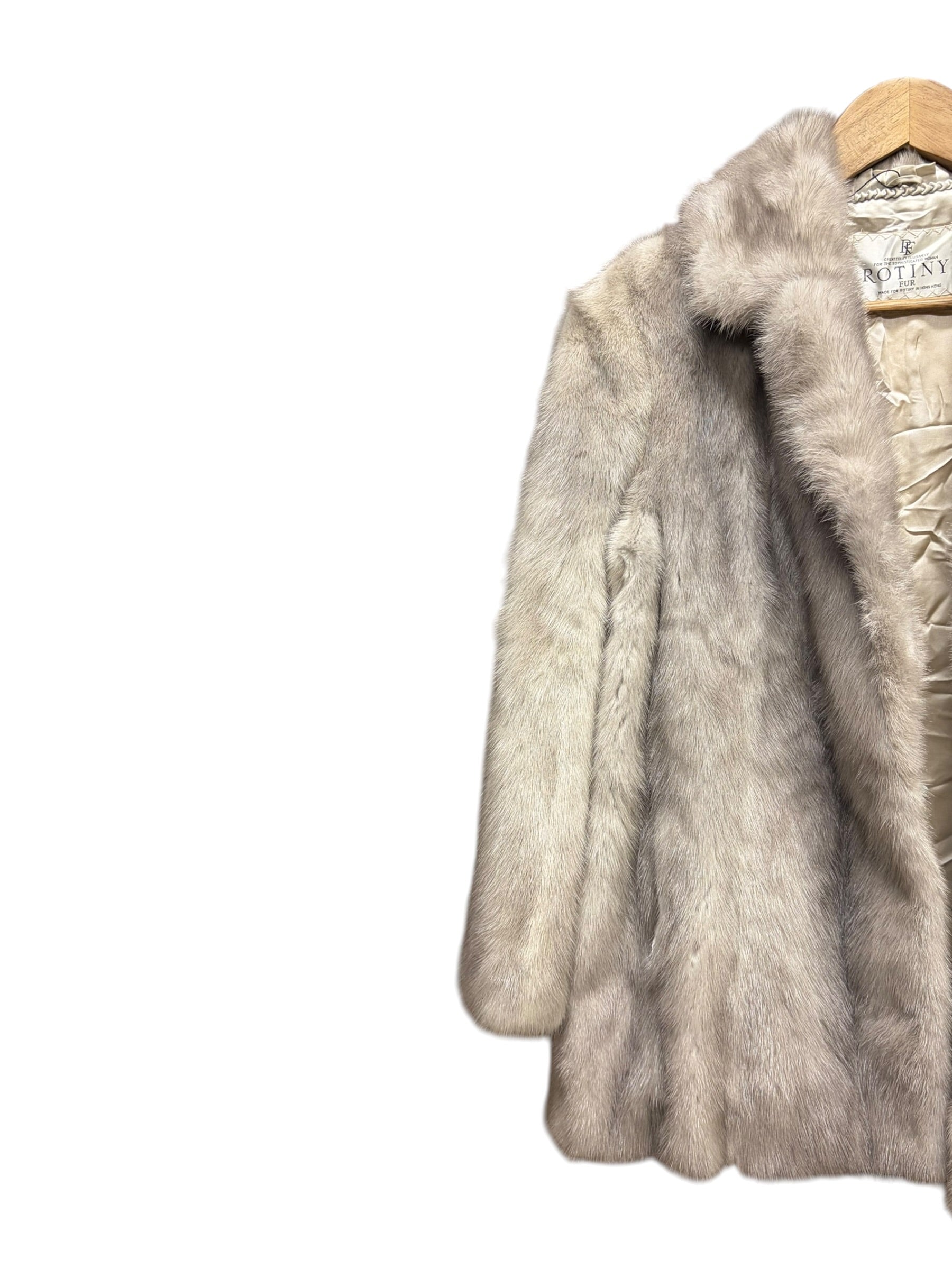 Vintage Rotiny Light Grey Mink Fur Coat