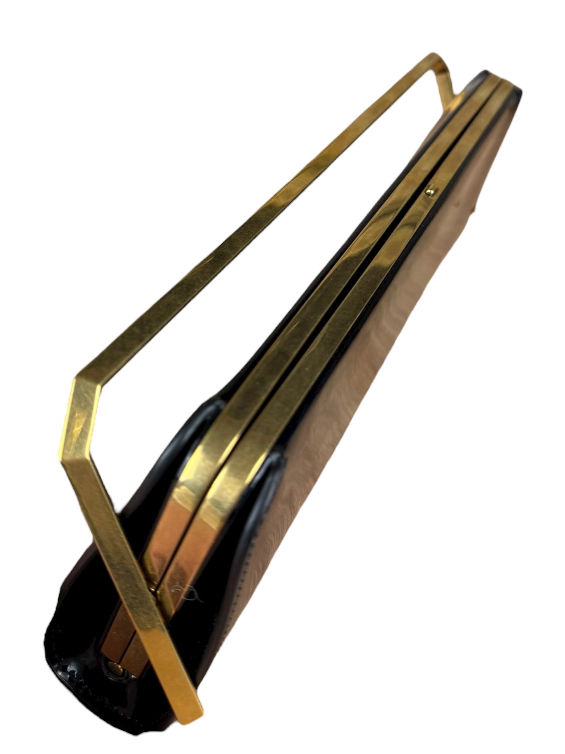 Saint Laurent Black Patent Date Charnière Minaudière Clutch