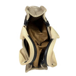 Chloe Beige Leather Trim Woody Tote Bag