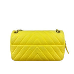 Chanel Yellow Chevron Flap Chain Shoulder Bag 2015