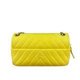Chanel Yellow Chevron Flap Chain Shoulder Bag 2015