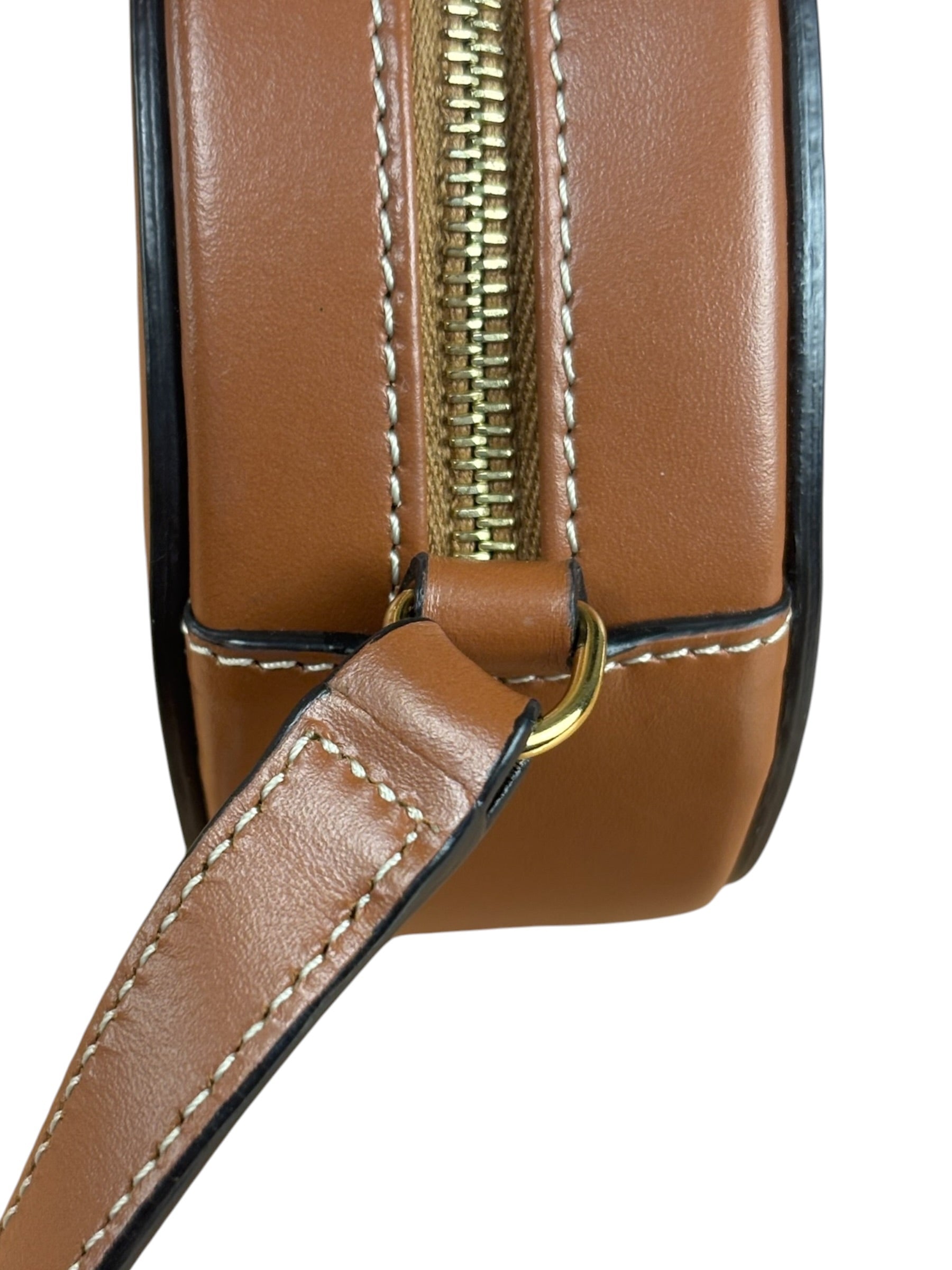 Celine Cuir Triomphe Oval Crossbody Brown