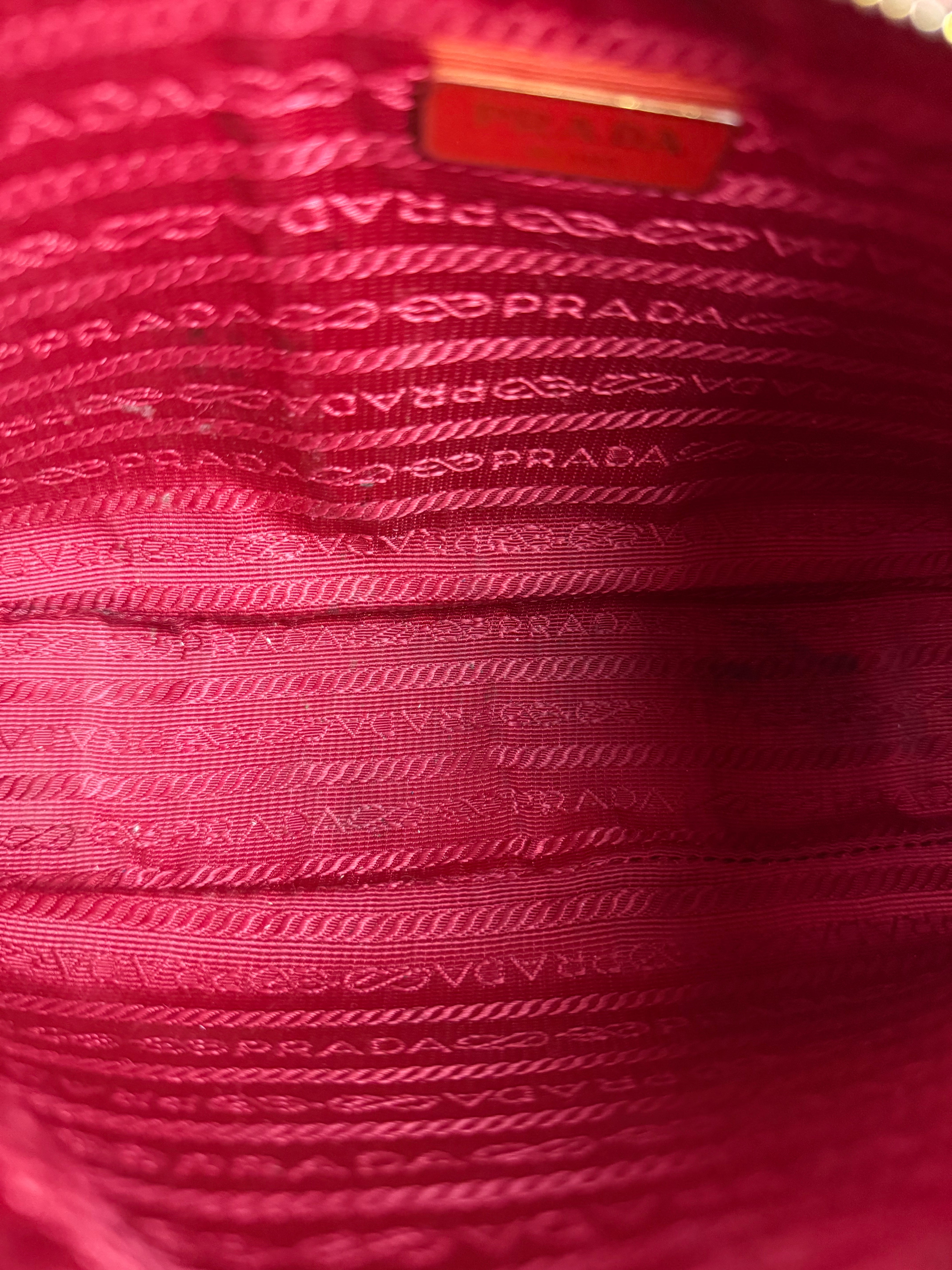 Prada Re-Edition Saffiano Leather Shoulder Bag Red