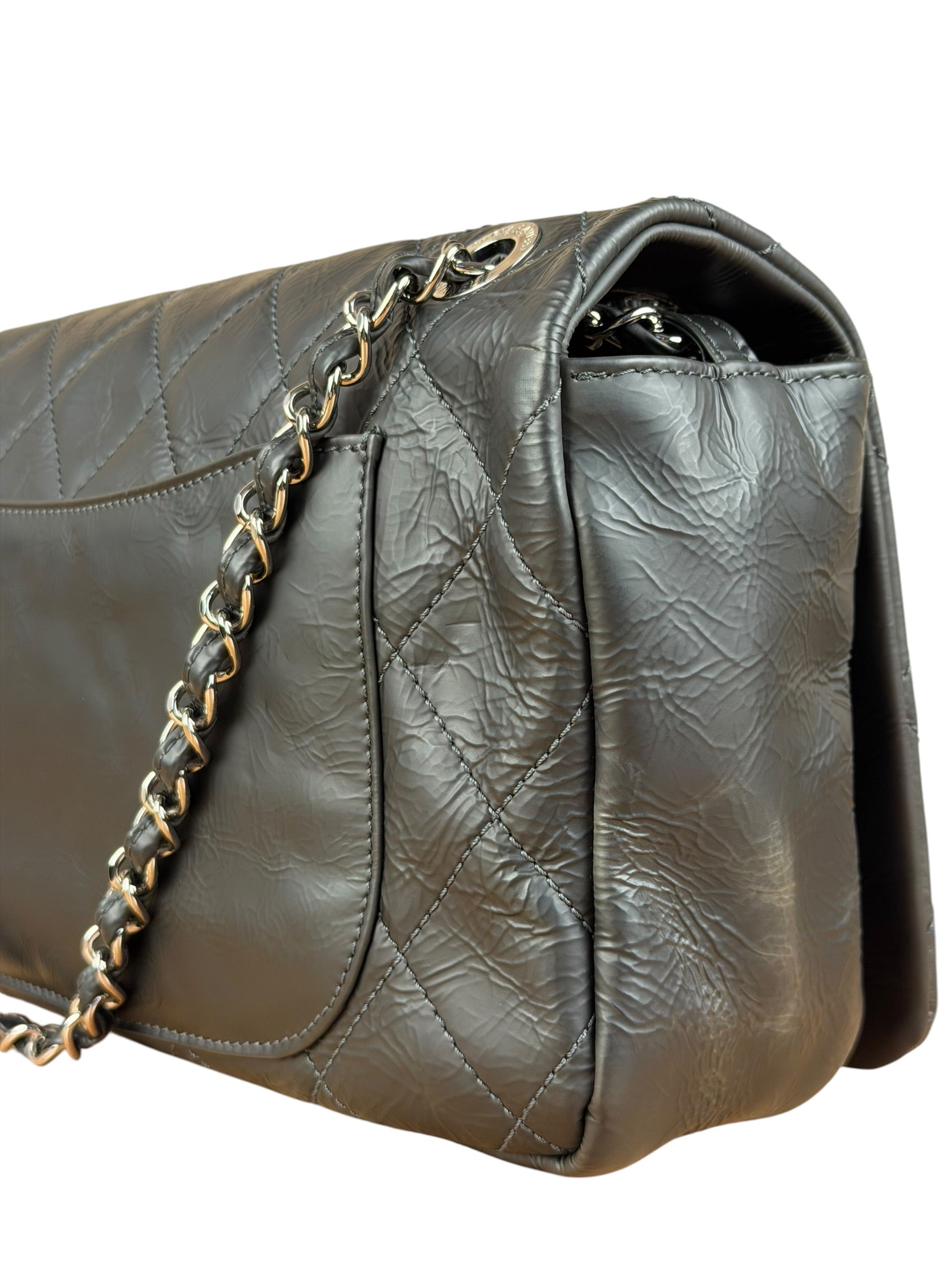 Chanel Black Leather Ultimate Stitch Single Flap Bag 2010
