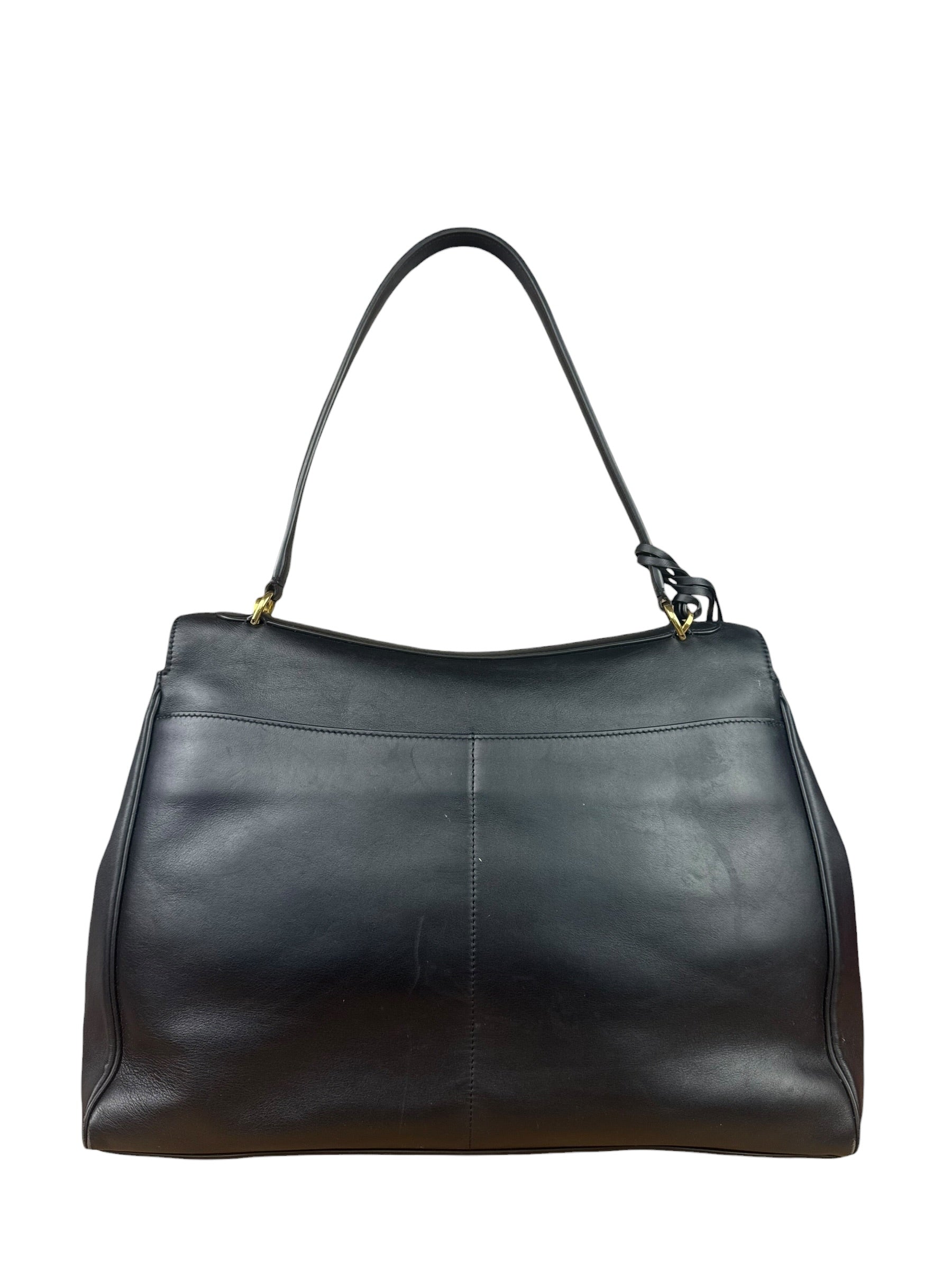 Balenciaga Large Rodeo Leather 2Way Handbag Black