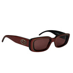 Gucci Maroon Rectangle Frame Sunglasses