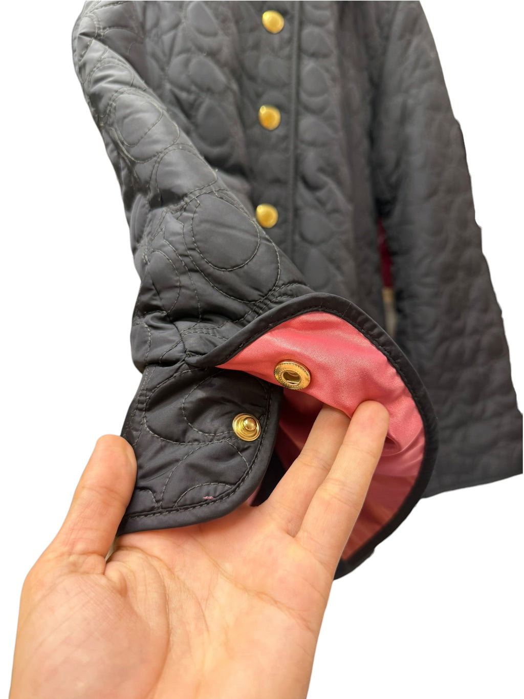 Coach Signature Anagram Quilted Coat Black