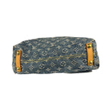 Louis Vuitton Vintage Denim Leather Trim Monogram Baggy Hobo Bag PM