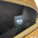 Fendi Metalic Gold Patent Pebbled Leather Media Boston Bag
