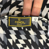 Fendi Black/White Geometric Patterned Sleeveless Tank Dress
