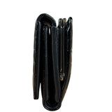 Vivienne Westwood Black Patent Croc Embossed Compact Wallet