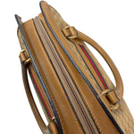 Gucci Brown Leather Trim Micro GG Sherry Line Boston Handbag