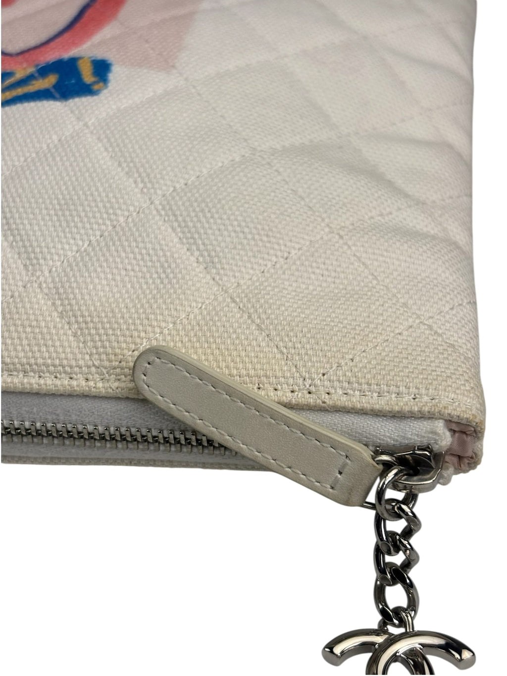 Chanel White Cloth Caviar Quilted Viva Coco Cuba Libre O-Case 2016