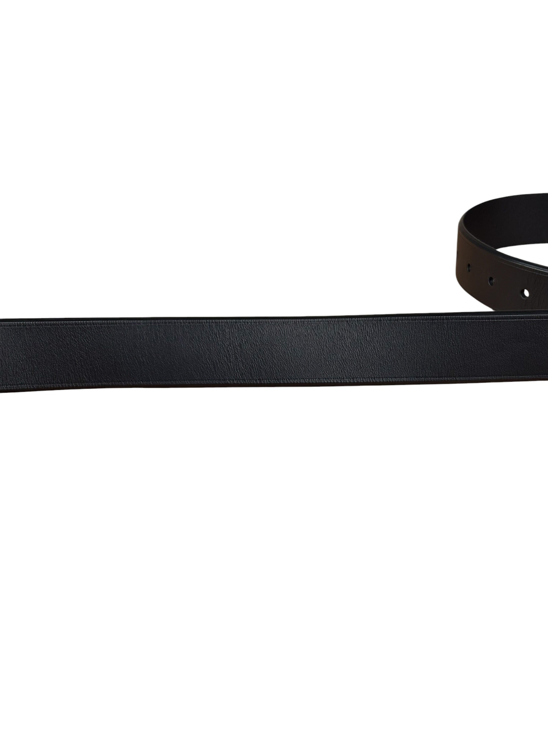 Prada Silver Emblem Leather Belt