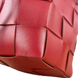 Bottega Veneta Red Leather Cassestte Maxi Intrecciato Bucket Bag