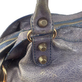 Balenciaga Vintage Distressed Purple Leather City Bag