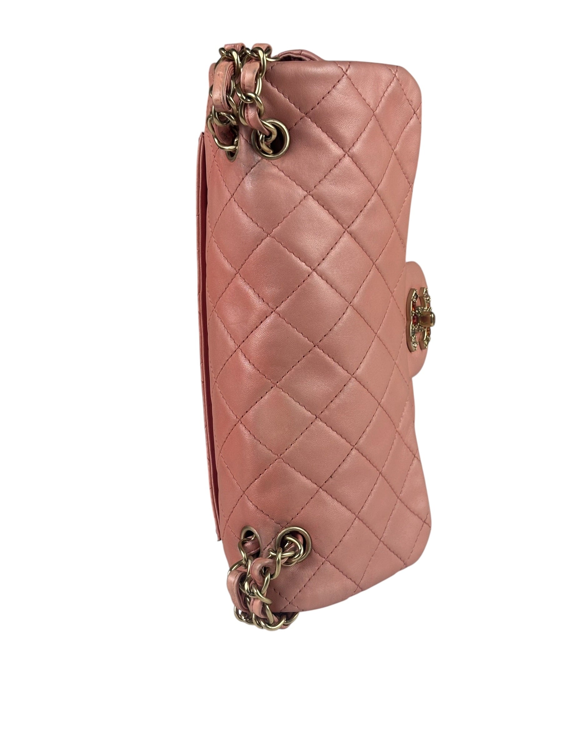 Chanel Pink Quilted Lambskin Timeless Chain Shoulder Bag 2010